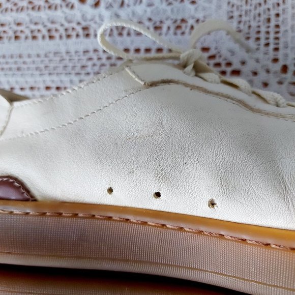 Sam Edelman Leather Sneakers Jayme Se-1980 Cream Lace-up Women's Size 8/8.5 - Picture 6 of 14